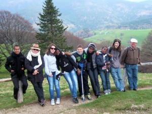 Excursion en Forêt Noire (Allemagne, Shauinsland) : Alexandre, Jean-Luc, Myriam, Adrienne, Arthur, Tyuntim, Grace, Guillaume et Wolfgang