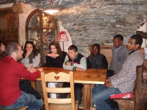 Pontechianale (Italie) : dans "notre" petit restaurant souterrain
