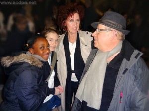 Rodya, Lisa, Nadine Delarue (directrice de la MJC) et Jean-Luc Salmon, dans le Grand Vestibule.
