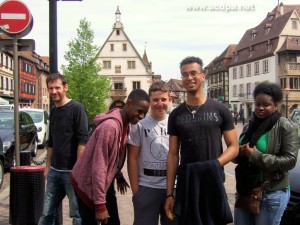Visite à Obernai : Cédric, Cheik, Arthur, Alexandre et Adrienne