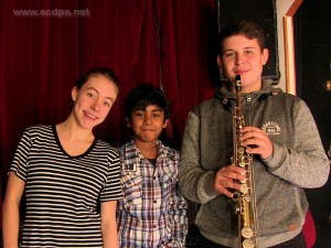 Bérénice, Abimaniou et Arthur au saxo soprane