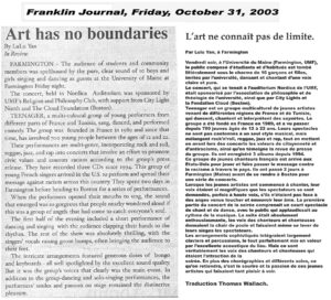 Franklin Journal du 31/10/2003