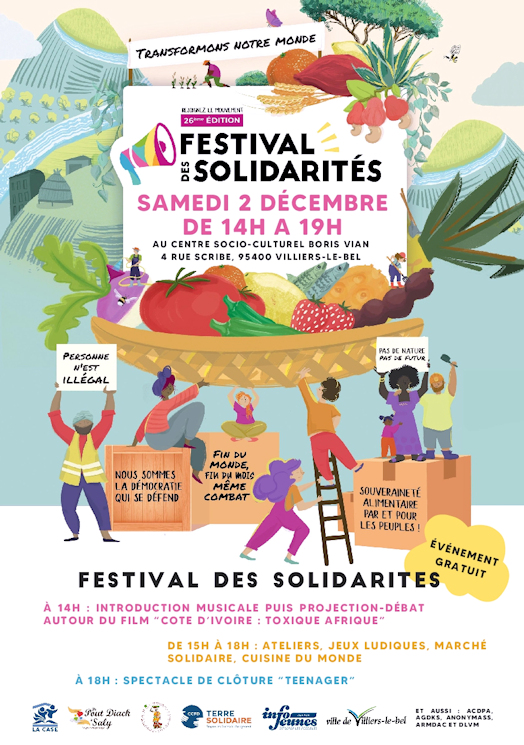 Festival des Solidarités, le samedi 2 décembre 2023, à Villiers le Bel